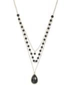 Charter Club Rose Gold-tone, Gold-tone Or Silver-tone Colored Crystal Triple Layer Necklace, Only At Macy's