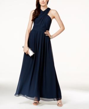 Adrianna By Adrianna Papell Open-back Halter Gown