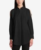 Dkny Cotton Cold-shoulder Shirt, Created For Macy's