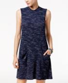 Ultra Flirt Juniors' Mock-neck Marled Shift Dress