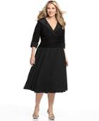 Jessica Howard Plus Size Portrait Collar A-line Dress
