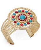 Thalia Sodi Gold-tone Blue & Red Stone Circle Cuff Bracelet, Only At Macy's