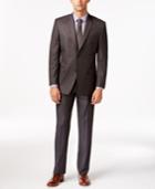 Marc New York By Andrew Marc Slim-fit Charcoal Sharkskin Suit