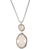 Lucky Brand Silver-tone Organic Stone Pendant Necklace