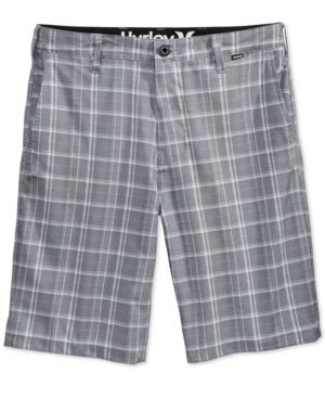 Hurley Men's Davis Flat-front Plaid Shorts