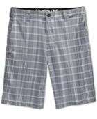 Hurley Men's Davis Flat-front Plaid Shorts