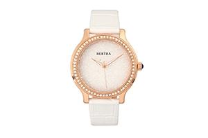 Bertha Quartz Cora Collection White Leather Watch 40mm