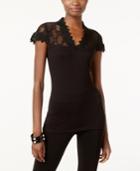 Inc International Concepts Lace V-neck Top, Only At Macy's