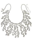 I.n.c. Silver-tone Crystal Cluster Flower Statement Necklace, 16 + 3 Extender, Created For Macy's