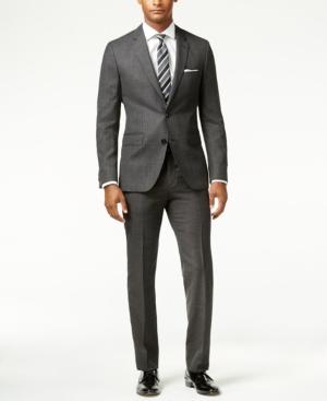 Hugo Boss Black Textured-weave Extra Slim-fit Suit