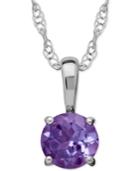 Amethyst Round Pendant Necklace In 14k White Gold (2/5 Ct. T.w.)