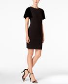 Calvin Klein Velvet-sleeve Sheath Dress