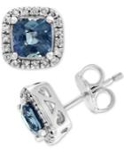 Effy Grey Spinel (1-3/8 Ct. T.w.) & Diamond (1/8 Ct. T.w.) Stud Earrings In 14k White Gold