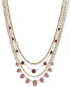 Lucky Brand Two-tone Stone 15 Multi-layer Necklace