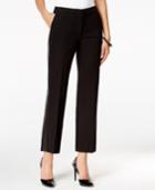 Alfani Petite Faux-leather-trim Cropped Pants, Only At Macy's