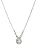 Givenchy Silver-tone Pear Crystal Pendant Necklace
