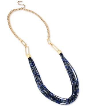 Kenneth Cole New York Gold-tone Long Multi-beaded Statement Necklace