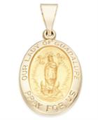 Our Lady Of Guadalupe Medallion Pendant In 14k Gold