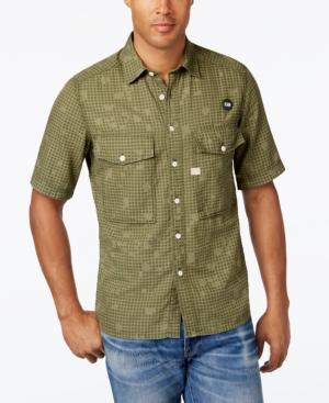 Gstar Men's Raw Type C Check Graphic-print Short-sleeve Shirt