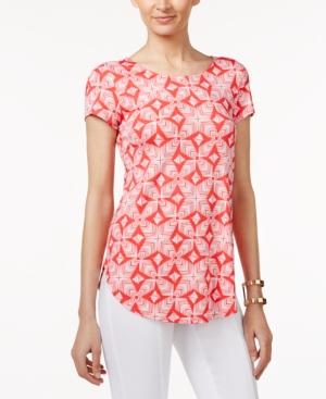 Alfani Petite Printed Asymmetrical Top, Only At Macy's