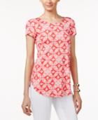 Alfani Petite Printed Asymmetrical Top, Only At Macy's