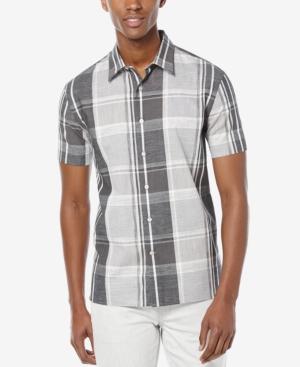 Perry Ellis Men's Chambray Plaid Short-sleeve Shirt