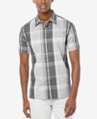 Perry Ellis Men's Chambray Plaid Short-sleeve Shirt
