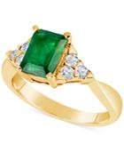 Emerald (1-3/4 Ct. T.w.) And Diamond (1/4 Ct. T.w.) Ring In 14k Gold