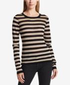Dkny Sequined Striped Sweater