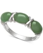 Dyed Jadeite (5mm X 7mm) Ring In Sterling Silver