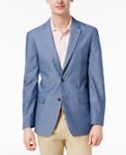 Tommy Hilfiger Men's Slim-fit Blue Pindot Soft Tailored Cotton Sport Coat