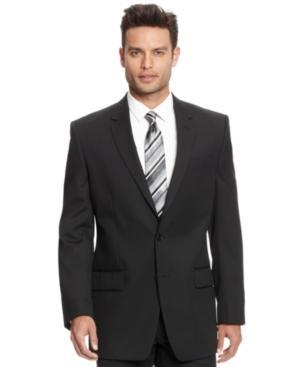 Alfani Jacket Black Solid Texture