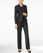 Le Suit Three-piece Two-button Striped Pantsuit