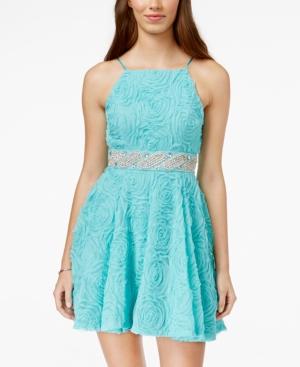 Trixxi Juniors' Embellished Soutache Fit & Flare Dress