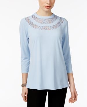 Ny Collection Lace-trim Top