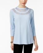 Ny Collection Lace-trim Top