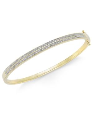 Diamond Pave Bangle Bracelet (1/4 Ct. Tw.) In Sterling Silver, Yellow Gold, & Rose Gold