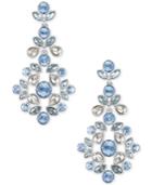 Givenchy Silver-tone Blue & Clear Crystal Chandelier Earrings