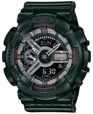 G-shock Women's Analog-digital S-series Metallic Green Resin Strap Watch 46x49mm Gmas110mc-3a