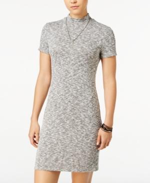 One Clothing Juniors' Space-dyed Mock-neck Shift Dress
