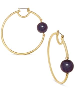 C.a.k.e. By Ali Khan Gold-tone Purple Beads Hoop Earrings