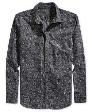Calvin Klein Jeans Men's Speckle-texture-print Long-sleeve Shirt
