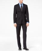 Calvin Klein Men's Slim-fit Black Mini-grid Suit