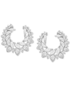 Swarovski Zirconia Wrap Stud Earrings In Sterling Silver