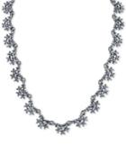 2028 Silver-tone Crystal Pave Snowflake Collar Necklace