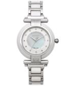 Escada Women's Swiss Lauren Diamond Accent White Ceramic And Stainless Steel Bracelet Watch 36mm Iww-e2135041