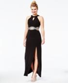Speechless Juniors' Embellished Cutout Gown