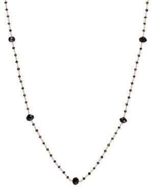 Black Diamond Station Necklace In 14k Gold (10 Ct. T.w.)