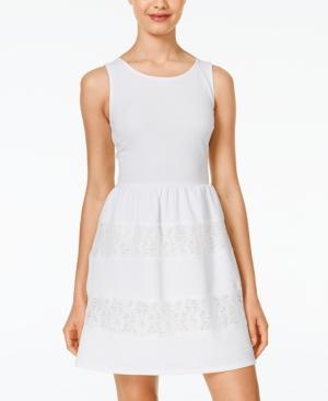 City Studios Juniors' Sleeveless Textured Fit & Flare Dress