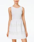 City Studios Juniors' Sleeveless Textured Fit & Flare Dress